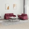 Sofa Sofos komplektas su pagalvėlėmis, 2 dalių, vyno, audinys