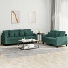 Sofa Sofos komplektas su pagalvėlėmis, 2 dalių, žalias, aksomas