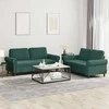 Sofa Sofos komplektas su pagalvėlėmis, 2 dalių, žalias, aksomas