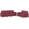 Sofa Sofos komplektas su pagalvėlėmis, 2 dalių, vyno, audinys