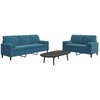 Sofa Sofos komplektas su pagalvėlėmis, 2 dalių, mėlynas, aksomas