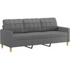 Sofa Sofos komplektas su pagalvėlėmis, 2 dalių, pilkas, audinys