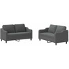 Sofa Sofos komplektas su pagalvėlėmis, 2 dalių, pilkas, audinys