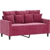 Sofa Sofos komplektas su pagalvėlėmis, 2 dalių, vyno, aksomas