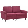 Sofa Sofos komplektas su pagalvėlėmis, 2 dalių, vyno, aksomas