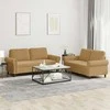 Sofa Sofos komplektas su pagalvėlėmis, 2 dalių, rudas, aksomas