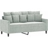 Sofa Sofos komplektas su pagalvėlėmis, 2 dalių, pilkas, aksomas
