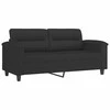 Sofa Sofos komplektas su pagalvėlėmis, 2 dalių, juodas, audinys