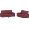 Sofa Sofos komplektas su pagalvėlėmis, 2 dalių, vyno, audinys