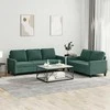 Sofa Sofos komplektas su pagalvėlėmis, 2 dalių, žalias, aksomas