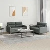 Sofa Sofos komplektas su pagalvėlėmis, 2 dalių, pilkas, audinys