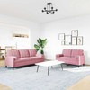 Sofa Sofos komplektas su pagalvėlėmis, 2 dalių, rožinis, aksomas