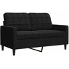 Sofa Sofos komplektas su pagalvėlėmis, 2 dalių, juodas, aksomas
