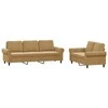 Sofa Sofos komplektas su pagalvėlėmis, 2 dalių, rudas, aksomas