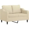 Sofa Sofos komplektas su pagalvėlėmis, 2 dalių, kreminis, audinys