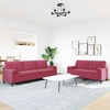 Sofa Sofos komplektas su pagalvėlėmis, 2 dalių, vyno, aksomas