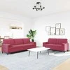 Sofa Sofos komplektas su pagalvėlėmis, 2 dalių, vyno, aksomas