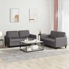 Sofa Sofos komplektas su pagalvėlėmis, 2 dalių, pilkas, dirbtinė oda