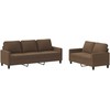 Sofa Sofos komplektas su pagalvėlėmis, 2 dalių, rudas, audinys