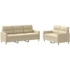 Sofa Sofos komplektas su pagalvėlėmis, 2 dalių, kreminis, audinys