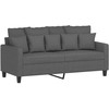Sofa Sofos komplektas su pagalvėlėmis, 2 dalių, pilkas, audinys