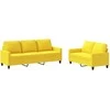 Sofa Sofos komplektas su pagalvėlėmis, 2 dalių, geltonas, audinys