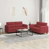 Sofa Sofos komplektas su pagalvėlėmis, 2 dalių, vyno, dirbtinė oda