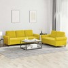 Sofa Sofos komplektas su pagalvėlėmis, 2 dalių, geltonas, aksomas