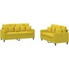 Sofa Sofos komplektas su pagalvėlėmis, 2 dalių, geltonas, aksomas