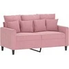 Sofa Sofos komplektas su pagalvėlėmis, 2 dalių, rožinis, aksomas