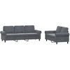 Sofa Sofos komplektas su pagalvėlėmis, 2 dalių, pilkas, aksomas