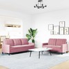 Sofa Sofos komplektas su pagalvėlėmis, 2 dalių, rožinis, aksomas