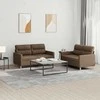 Sofa Sofos komplektas su pagalvėlėmis, 2 dalių, rudas, audinys