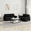 Sofa Sofos komplektas su pagalvėlėmis, 2 dalių, juodas, aksomas