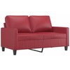 Sofa Sofos komplektas su pagalvėlėmis, 2 dalių, vyno, dirbtinė oda