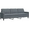Sofa Sofos komplektas su pagalvėlėmis, 2 dalių, pilkas, aksomas