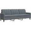 Sofa Sofos komplektas su pagalvėlėmis, 2 dalių, pilkas, aksomas