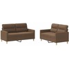 Sofa Sofos komplektas su pagalvėlėmis, 2 dalių, rudas, audinys