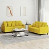 Sofa Sofos komplektas su pagalvėlėmis, 2 dalių, geltonas, aksomas