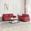 Sofa Sofos komplektas su pagalvėlėmis, 2 dalių, vyno, dirbtinė oda