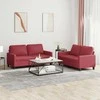 Sofa Sofos komplektas su pagalvėlėmis, 2 dalių, vyno, dirbtinė oda
