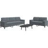 Sofa Sofos komplektas su pagalvėlėmis, 2 dalių, pilkas, aksomas