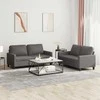 Sofa Sofos komplektas su pagalvėlėmis, 2 dalių, pilkas, dirbtinė oda