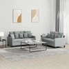Sofa Sofos komplektas su pagalvėlėmis, 2 dalių, pilkas, audinys