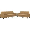 Sofa Sofos komplektas su pagalvėlėmis, 2 dalių, rudas, aksomas
