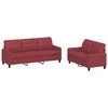 Sofa Sofos komplektas su pagalvėlėmis, 2 dalių, vyno, dirbtinė oda