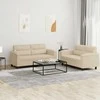 Sofa Sofos komplektas su pagalvėlėmis, 2 dalių, kreminis, audinys