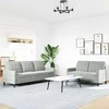 Sofa Sofos komplektas su pagalvėlėmis, 2 dalių, pilkas, aksomas