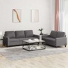 Sofa Sofos komplektas su pagalvėlėmis, 2 dalių, pilkas, dirbtinė oda