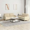Sofa Sofos komplektas su pagalvėlėmis, 2 dalių, kreminis, audinys